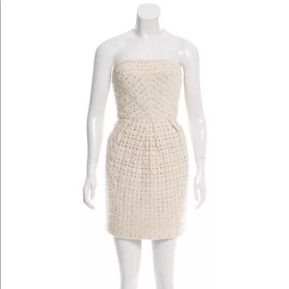 Tibi crochet strapless dress